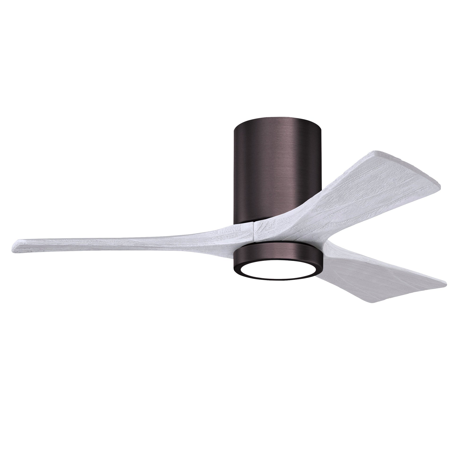 Matthews Fan Company Atlas Irene-3HLK 42" Brushed Bronze Ceiling Fan With Solid Wood Blade In Matte White Finish