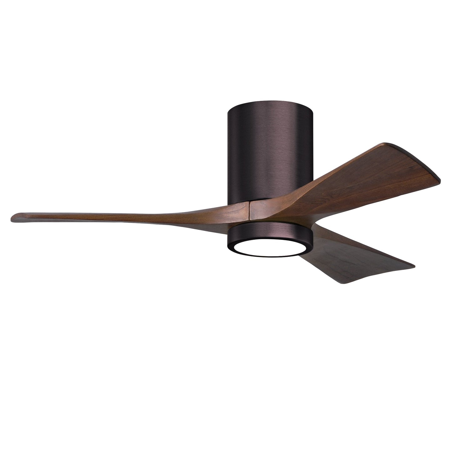 Matthews Fan Company Atlas Irene-3HLK 42" Brushed Bronze Ceiling Fan With Solid Wood Blade In Walnut Tone Finish