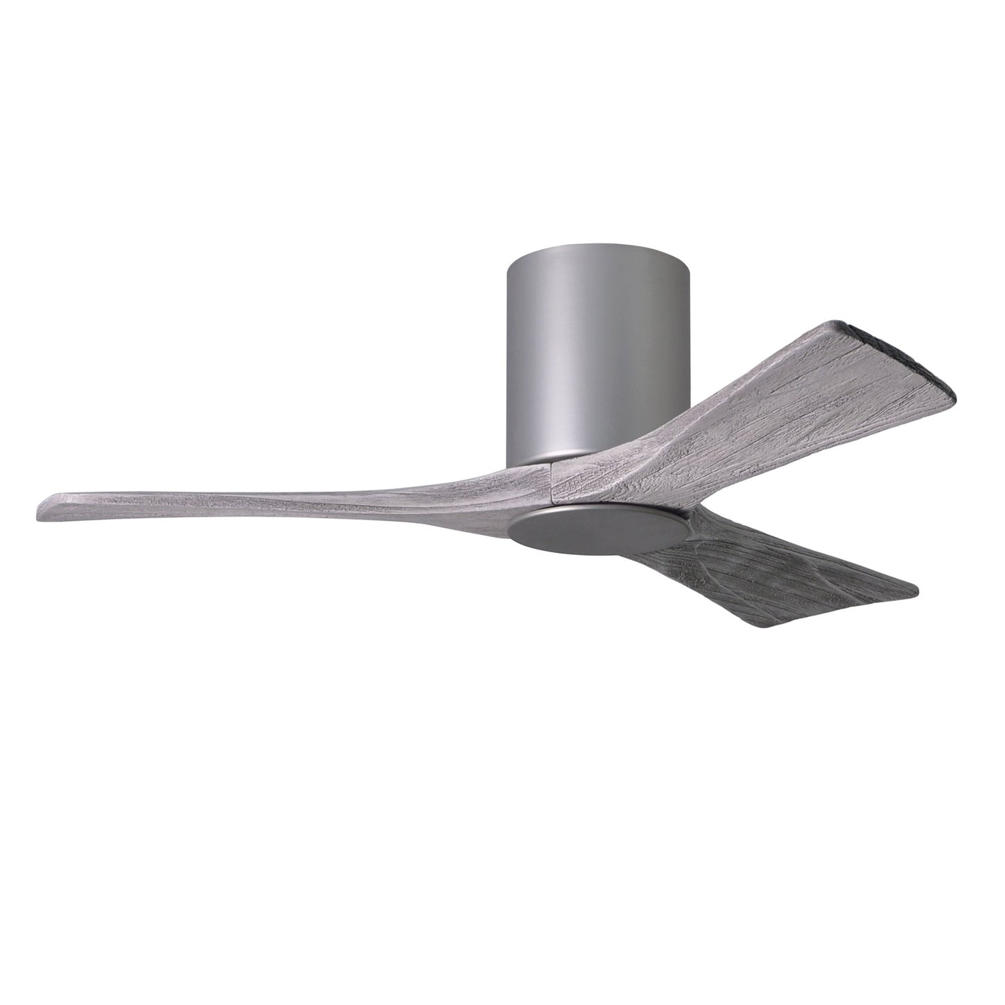 Matthews Fan Company Atlas Irene-3HLK 42" Brushed Nickel Ceiling Fan With Solid Wood Blade In Barnwood Tone Finish