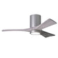 Matthews Fan Company Atlas Irene-3HLK 42" Brushed Nickel Ceiling Fan With Solid Wood Blade In Barnwood Tone Finish