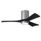 Matthews Fan Company Atlas Irene-3HLK 42" Brushed Nickel Ceiling Fan With Solid Wood Blade In Matte Black Finish