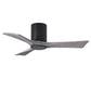 Matthews Fan Company Atlas Irene-3HLK 42" Matte Black Ceiling Fan With Solid Wood Blade In Barnwood Tone Finish