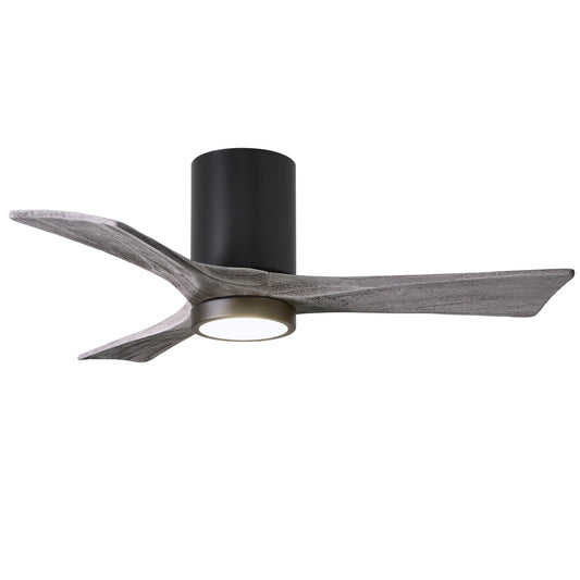 Matthews Fan Company Atlas Irene-3HLK 42" Matte Black Ceiling Fan With Solid Wood Blade In Barnwood Tone Finish