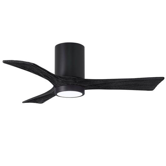 Matthews Fan Company Atlas Irene-3HLK 42" Matte Black Ceiling Fan With Solid Wood Blade In Matte Black Finish