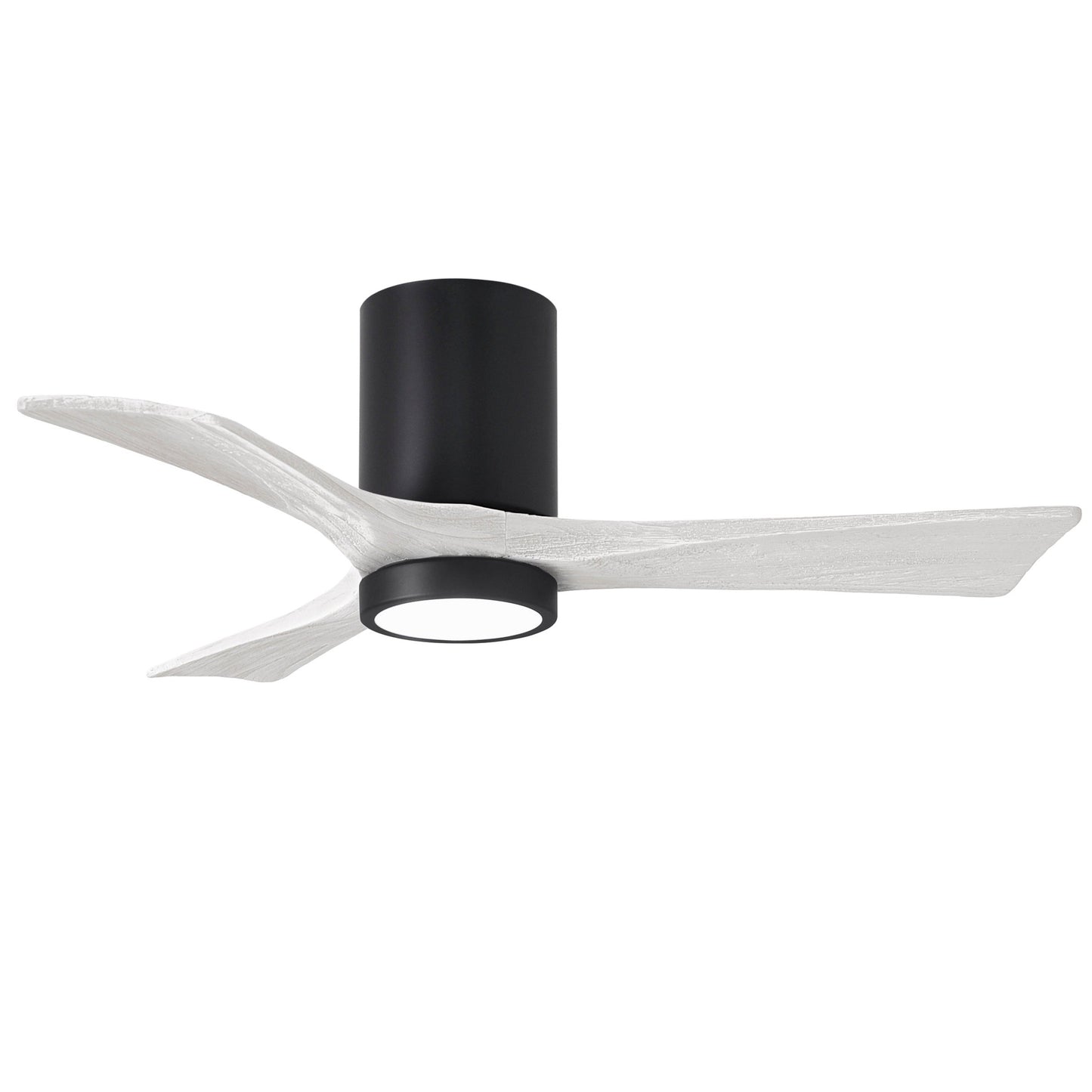 Matthews Fan Company Atlas Irene-3HLK 42" Matte Black Ceiling Fan With Solid Wood Blade In Matte White Finish