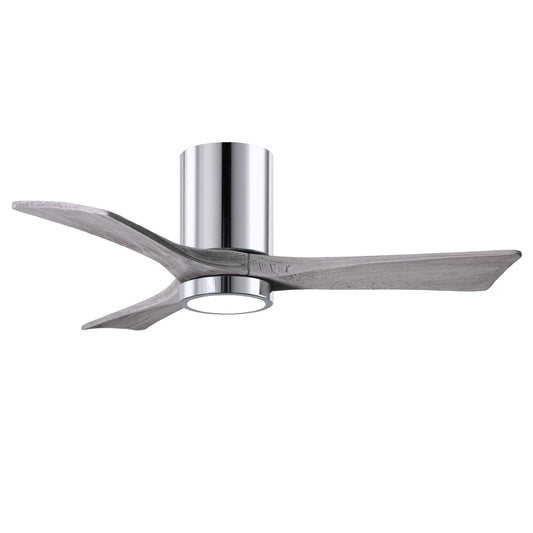 Matthews Fan Company Atlas Irene-3HLK 42" Polished Chrome Ceiling Fan With Solid Wood Blade In Barnwood Tone Finish