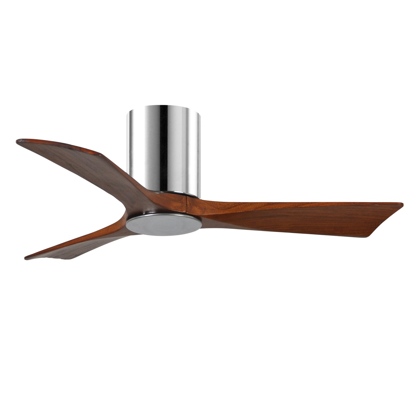 Matthews Fan Company Atlas Irene-3HLK 42" Polished Chrome Ceiling Fan With Solid Wood Blade In Walnut Tone Finish