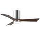 Matthews Fan Company Atlas Irene-3HLK 42" Polished Chrome Ceiling Fan With Solid Wood Blade In Walnut Tone Finish