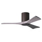 Matthews Fan Company Atlas Irene-3HLK 42" Textured Bronze Ceiling Fan With Solid Wood Blade In Barnwood Tone Finish