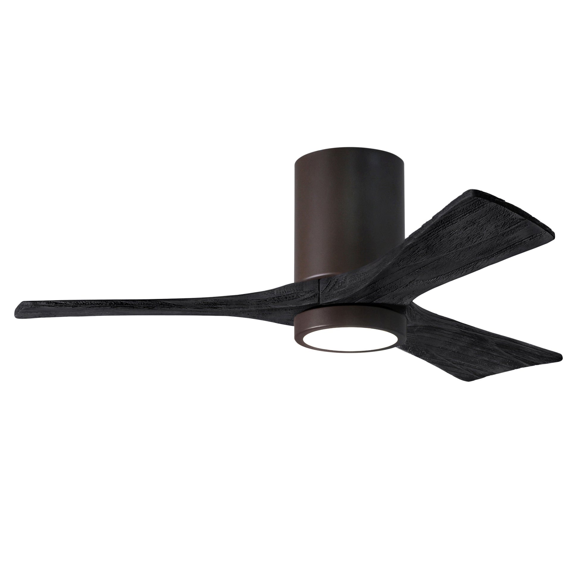 Matthews Fan Company Atlas Irene-3HLK 42" Textured Bronze Ceiling Fan With Solid Wood Blade In Matte Black Finish