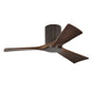 Matthews Fan Company Atlas Irene-3HLK 42" Textured Bronze Ceiling Fan With Solid Wood Blade In Walnut Tone Finish