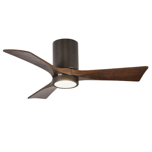 Matthews Fan Company Atlas Irene-3HLK 42" Textured Bronze Ceiling Fan With Solid Wood Blade In Walnut Tone Finish