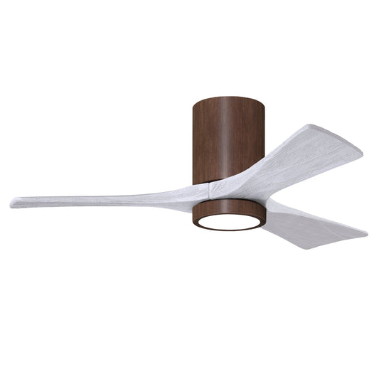 Matthews Fan Company Atlas Irene-3HLK 42" Walnut Tone Ceiling Fan With Solid Wood Blade In Matte White Finish