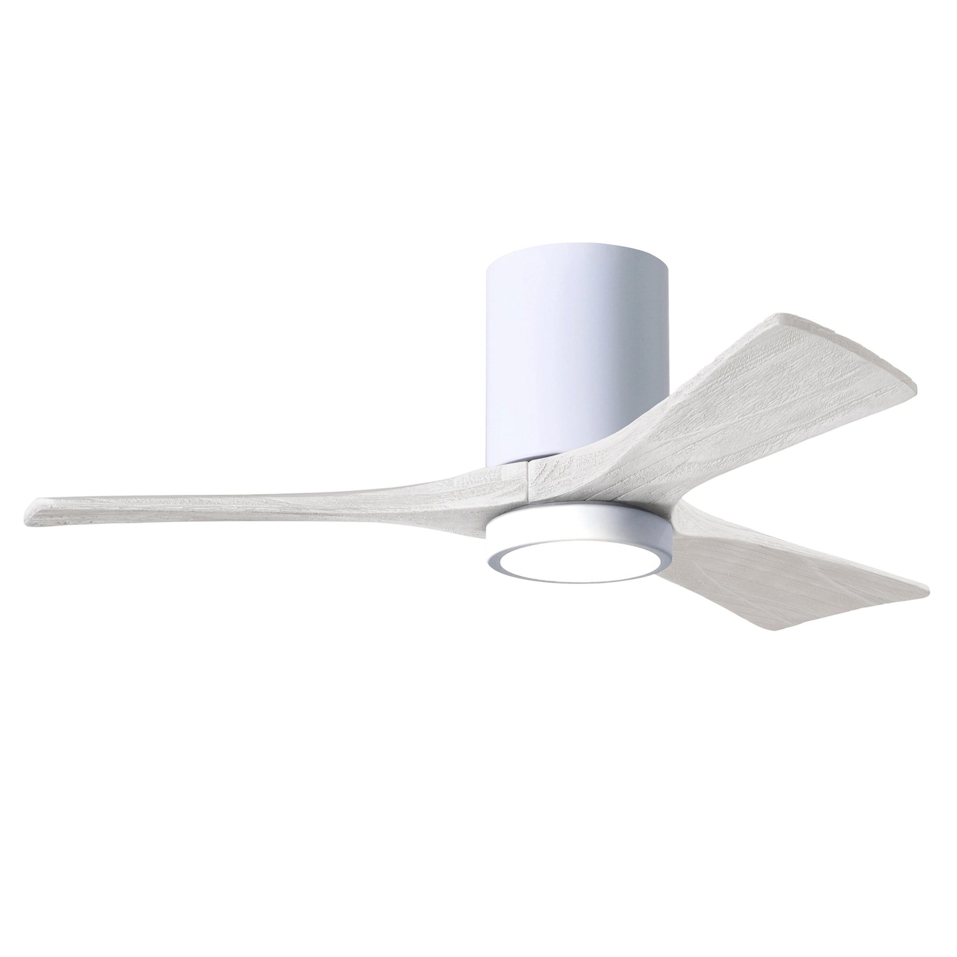 Matthews Fan Company Atlas Irene-3HLK 42" White Ceiling Fan With Solid Wood Blade In Matte White Finish