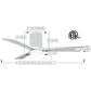 Matthews Fan Company Atlas Irene-3HLK 52" Brushed Brass Ceiling Fan With Solid Wood Blade In Walnut Finish