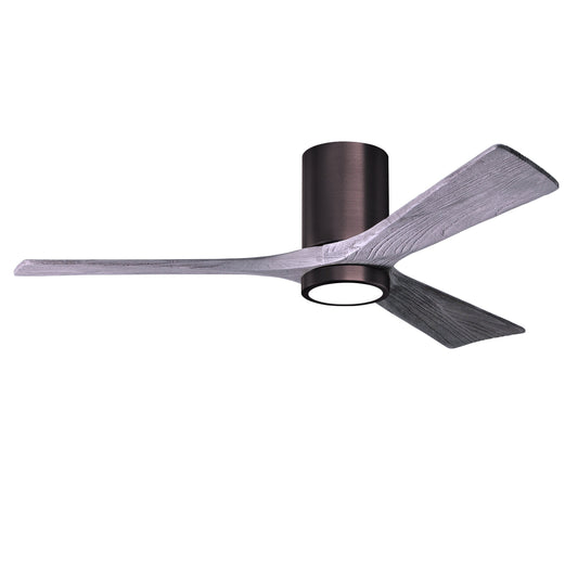 Matthews Fan Company Atlas Irene-3HLK 52" Brushed Bronze Ceiling Fan With Solid Wood Blade In Barnwood Tone Finish