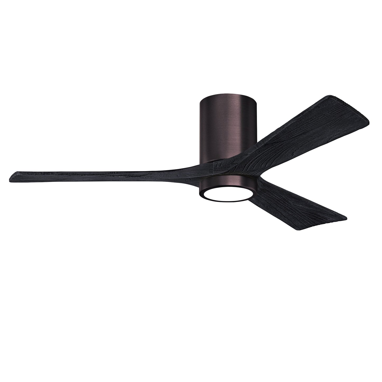 Matthews Fan Company Atlas Irene-3HLK 52" Brushed Bronze Ceiling Fan With Solid Wood Blade In Matte Black Finish