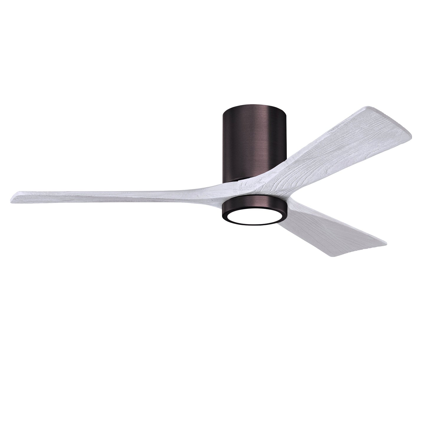 Matthews Fan Company Atlas Irene-3HLK 52" Brushed Bronze Ceiling Fan With Solid Wood Blade In Matte White Finish