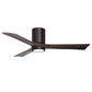 Matthews Fan Company Atlas Irene-3HLK 52" Brushed Bronze Ceiling Fan With Solid Wood Blade In Walnut Tone Finish