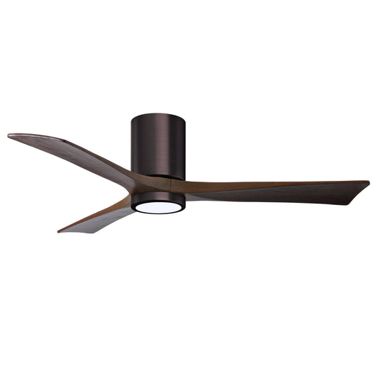 Matthews Fan Company Atlas Irene-3HLK 52" Brushed Bronze Ceiling Fan With Solid Wood Blade In Walnut Tone Finish