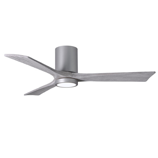 Matthews Fan Company Atlas Irene-3HLK 52" Brushed Nickel Ceiling Fan With Solid Wood Blade In Barnwood Tone Finish