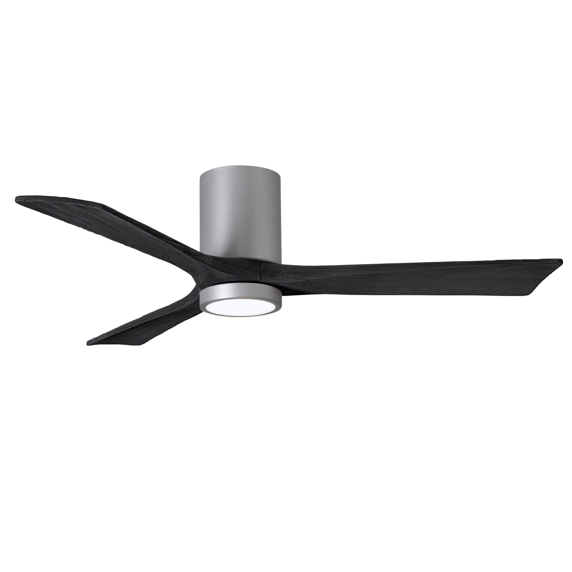 Matthews Fan Company Atlas Irene-3HLK 52" Brushed Nickel Ceiling Fan With Solid Wood Blade In Matte Black Finish