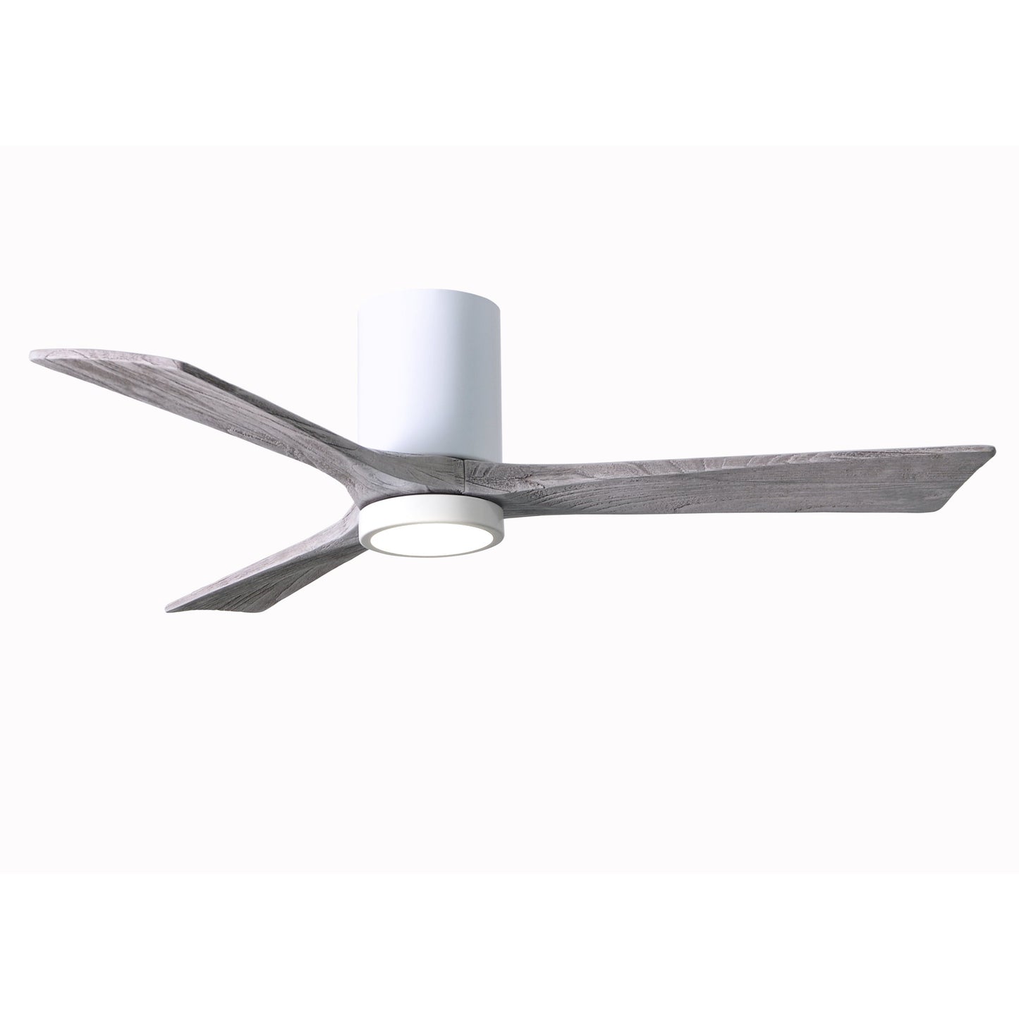 Matthews Fan Company Atlas Irene-3HLK 52" Gloss White Ceiling Fan With Solid Wood Blade In Barnwood Tone Finish