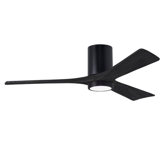 Matthews Fan Company Atlas Irene-3HLK 52" Matte Black Ceiling Fan With Solid Wood Blade In Matte Black Finish