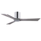 Matthews Fan Company Atlas Irene-3HLK 52" Polished Chrome Ceiling Fan With Solid Wood Blade In Barnwood Tone Finish