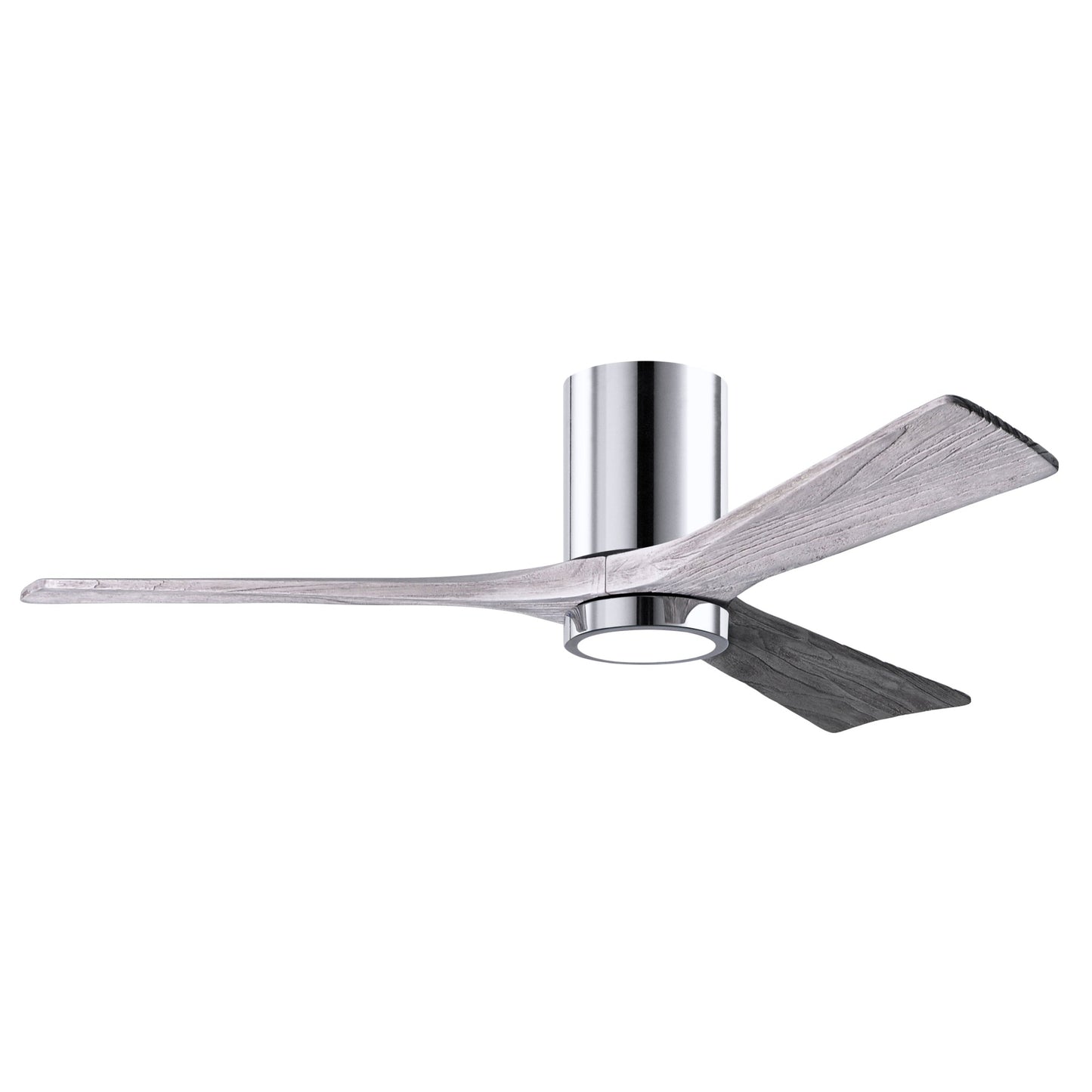 Matthews Fan Company Atlas Irene-3HLK 52" Polished Chrome Ceiling Fan With Solid Wood Blade In Barnwood Tone Finish