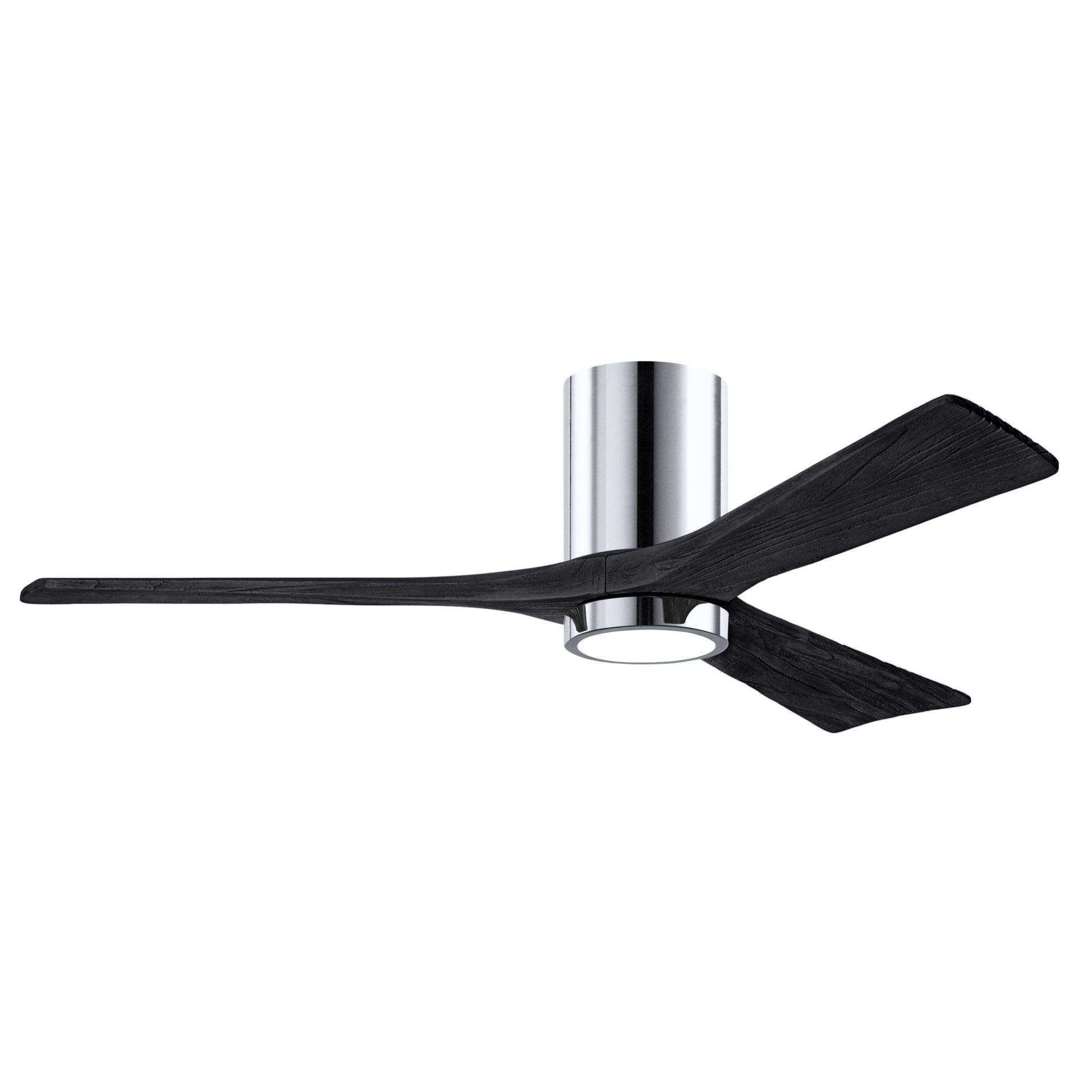 Matthews Fan Company Atlas Irene-3HLK 52" Polished Chrome Ceiling Fan With Solid Wood Blade In Matte Black Finish