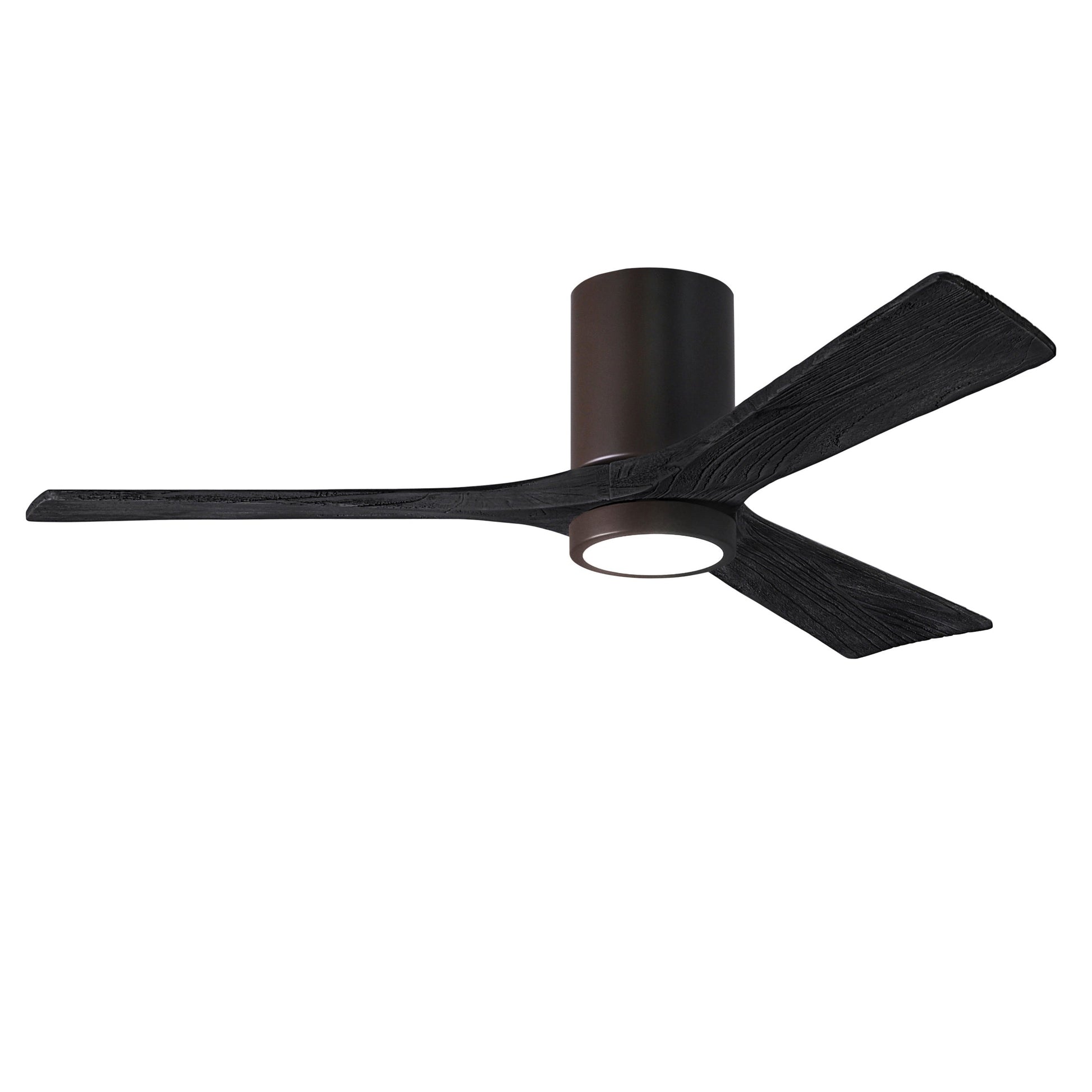 Matthews Fan Company Atlas Irene-3HLK 52" Textured Bronze Ceiling Fan With Solid Wood Blade In Matte Black Finish