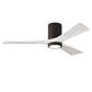 Matthews Fan Company Atlas Irene-3HLK 52" Textured Bronze Ceiling Fan With Solid Wood Blade In Matte White Finish