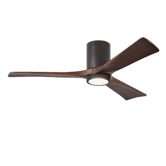 Matthews Fan Company Atlas Irene-3HLK 52" Textured Bronze Ceiling Fan With Solid Wood Blade In Walnut Tone Finish