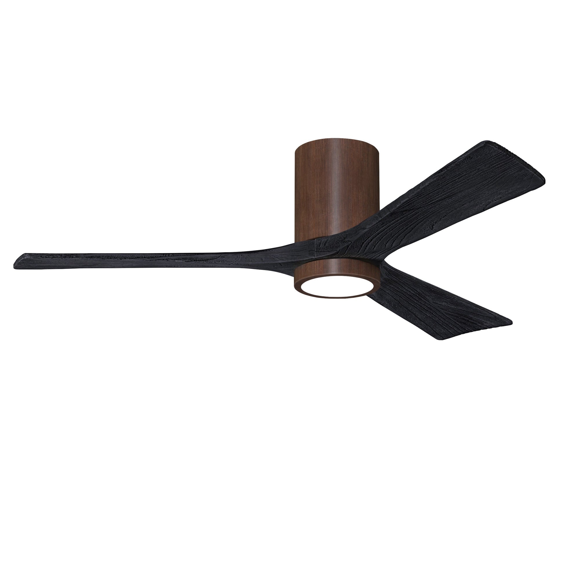 Matthews Fan Company Atlas Irene-3HLK 52" Walnut Tone Ceiling Fan With Solid Wood Blade In Matte Black Finish