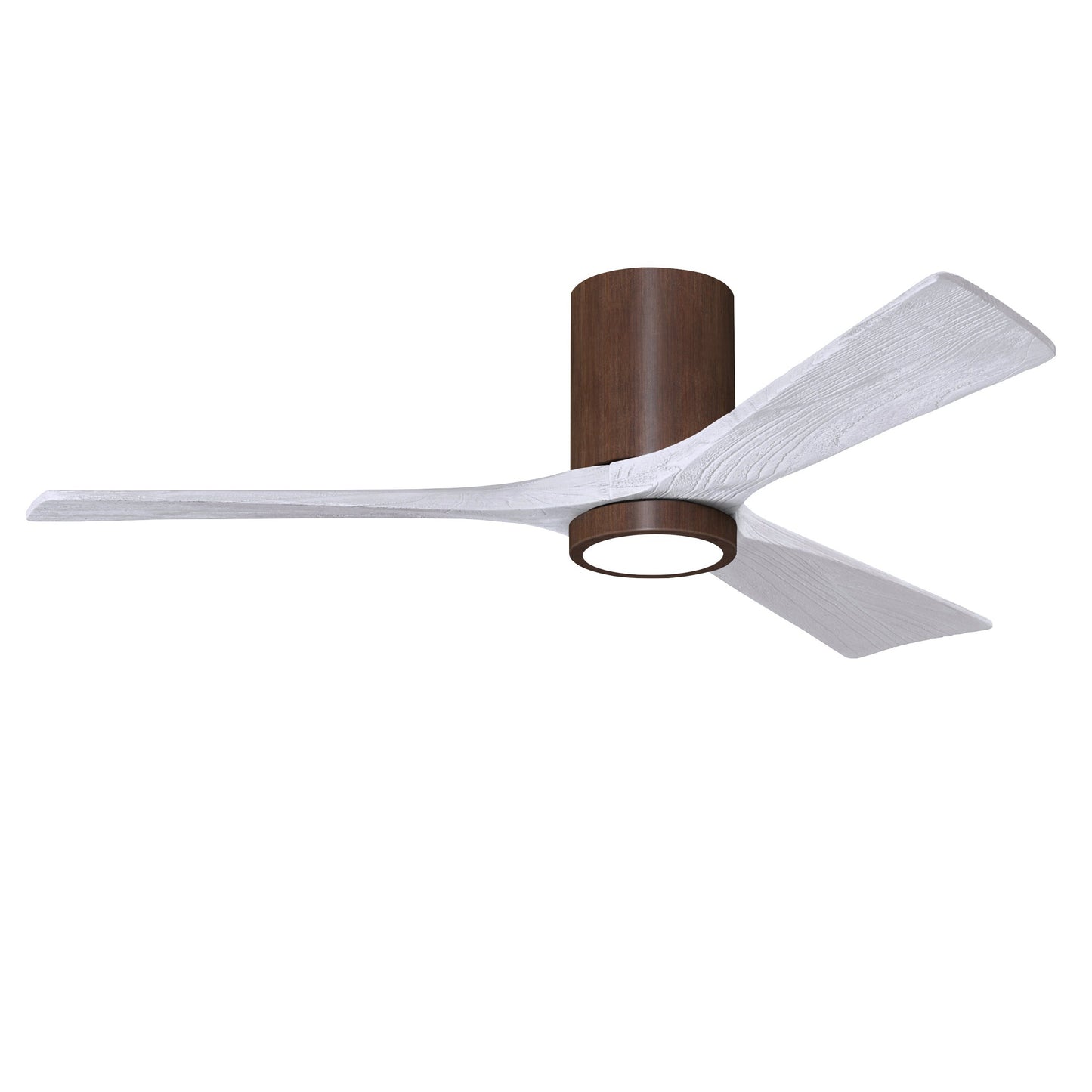 Matthews Fan Company Atlas Irene-3HLK 52" Walnut Tone Ceiling Fan With Solid Wood Blade In Matte White Finish