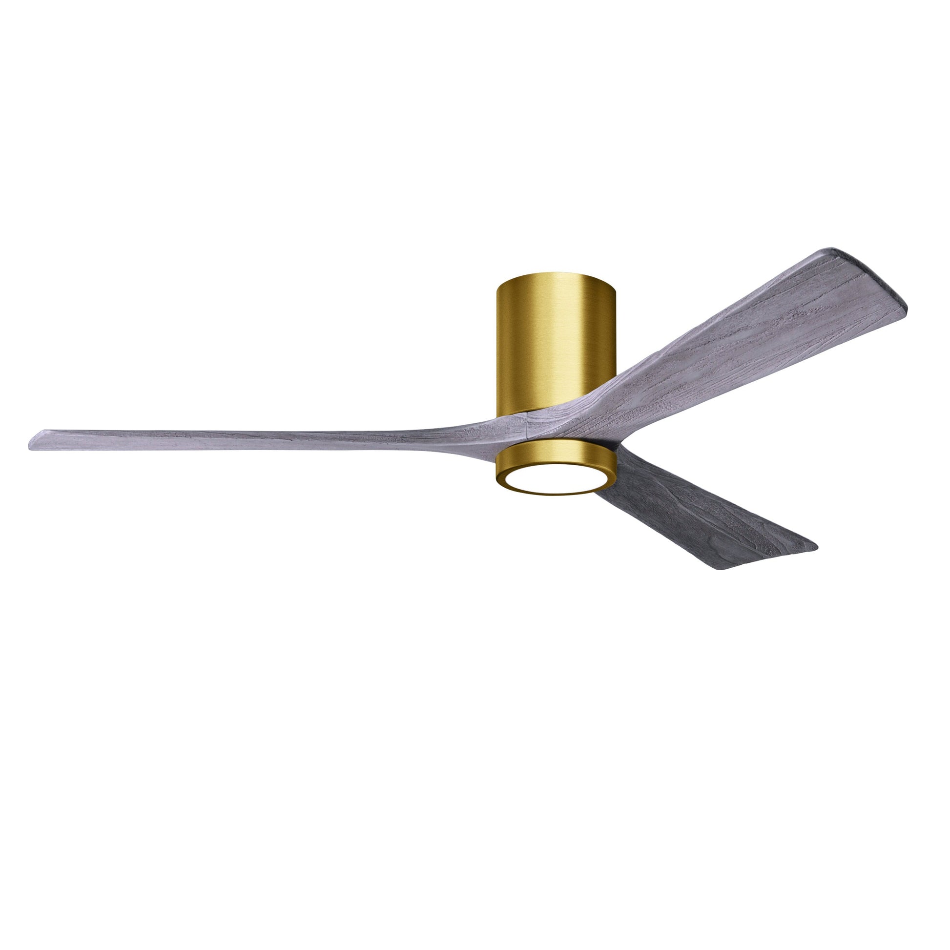 Matthews Fan Company Atlas Irene-3HLK 60" Brushed Brass Ceiling Fan With Solid Wood Blade In Barnwood Tone Finish