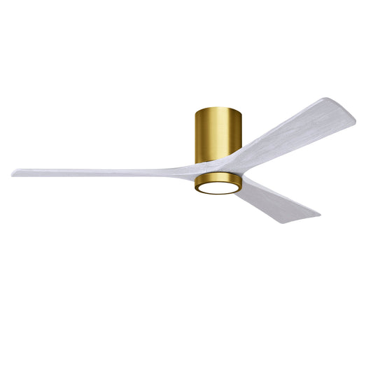 Matthews Fan Company Atlas Irene-3HLK 60" Brushed Brass Ceiling Fan With Solid Wood Blade In Matte White Finish