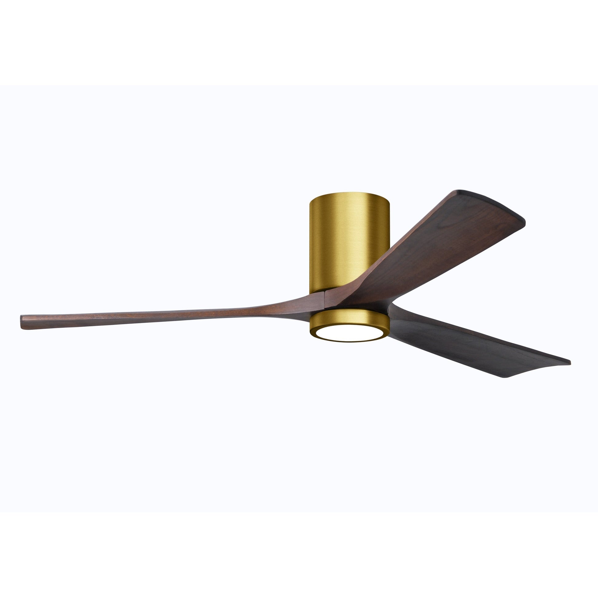 Matthews Fan Company Atlas Irene-3HLK 60" Brushed Brass Ceiling Fan With Solid Wood Blade In Walnut Finish