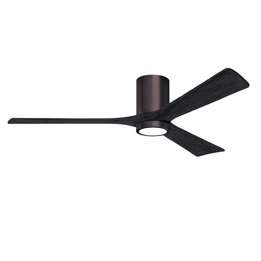 Matthews Fan Company Atlas Irene-3HLK 60" Brushed Bronze Ceiling Fan With Solid Wood Blade In Matte Black Finish