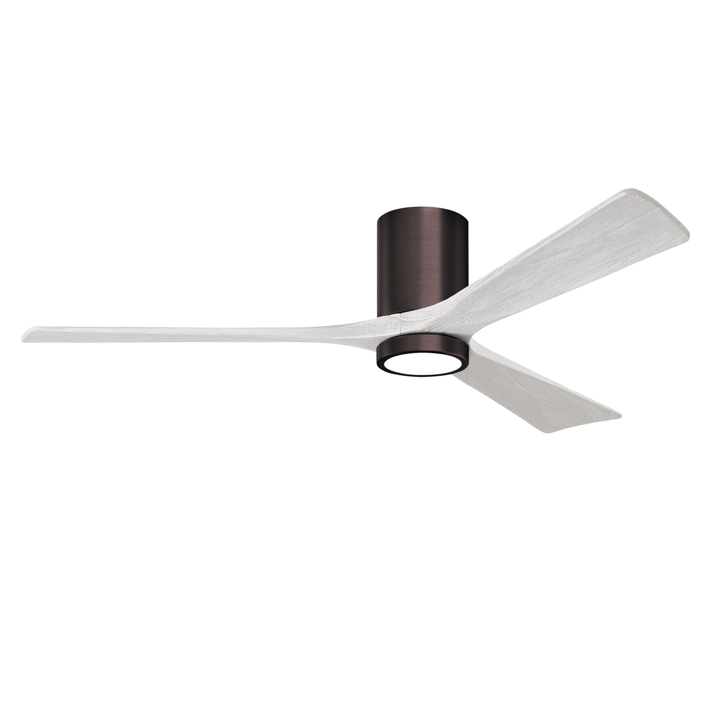 Matthews Fan Company Atlas Irene-3HLK 60" Brushed Bronze Ceiling Fan With Solid Wood Blade In Matte White Finish