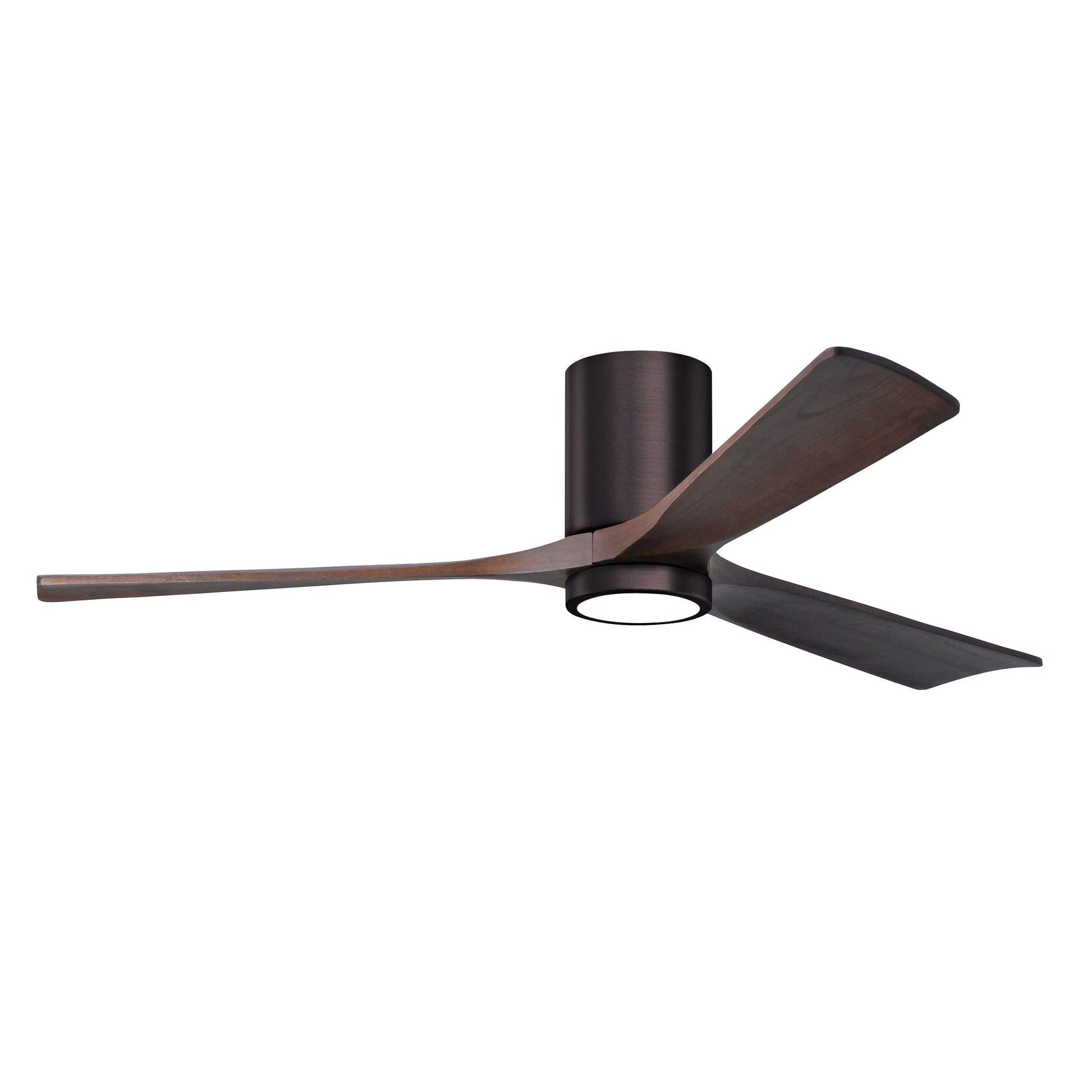 Matthews Fan Company Atlas Irene-3HLK 60" Brushed Bronze Ceiling Fan With Solid Wood Blade In Walnut Tone Finish