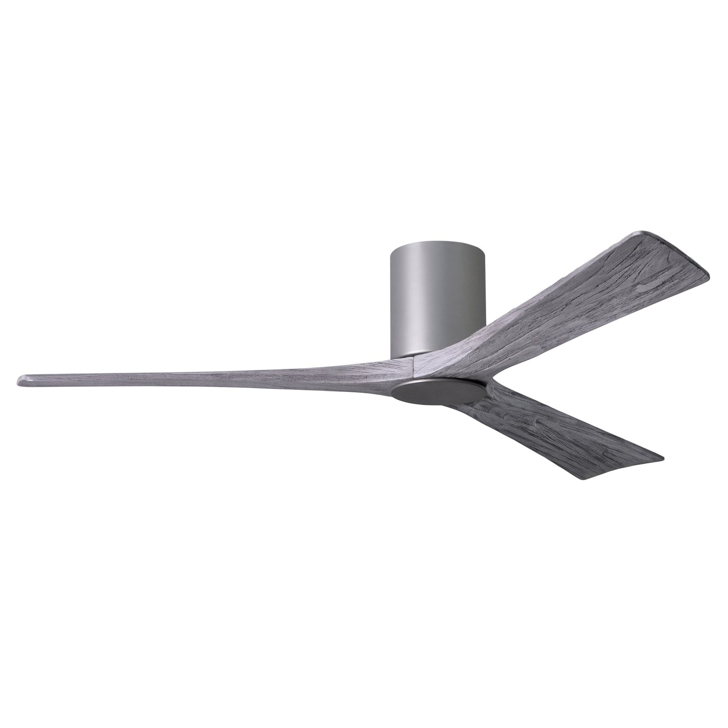 Matthews Fan Company Atlas Irene-3HLK 60" Brushed Nickel Ceiling Fan With Solid Wood Blade In Barnwood Tone Finish