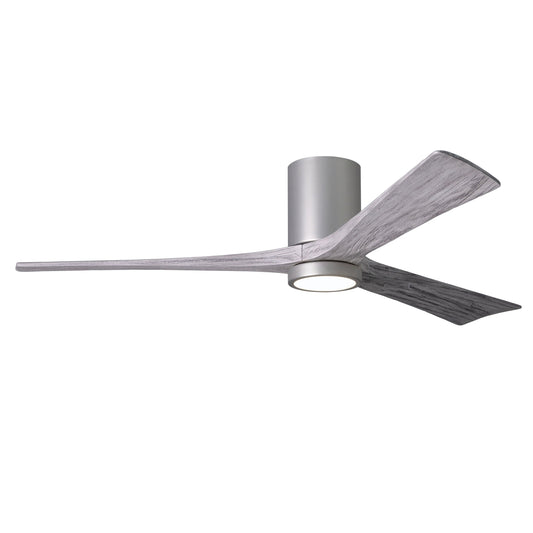 Matthews Fan Company Atlas Irene-3HLK 60" Brushed Nickel Ceiling Fan With Solid Wood Blade In Barnwood Tone Finish