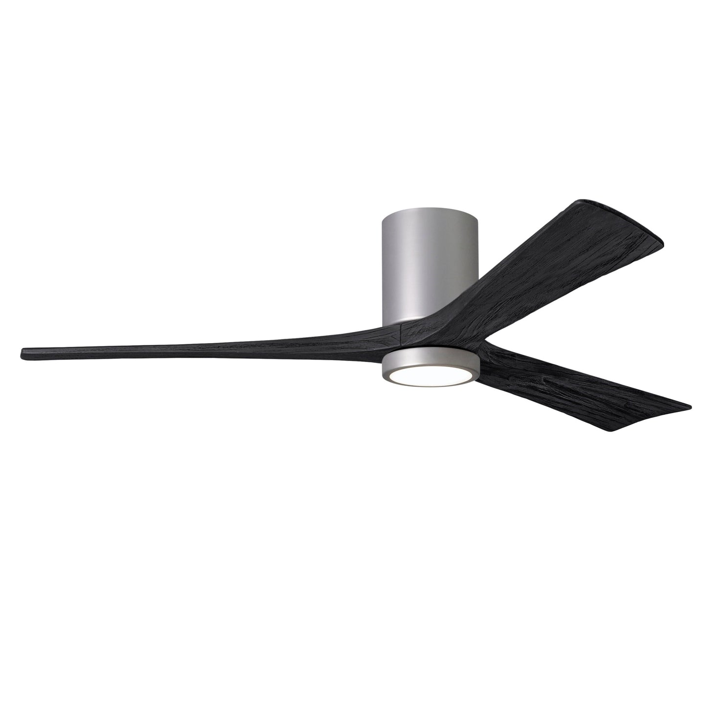 Matthews Fan Company Atlas Irene-3HLK 60" Brushed Nickel Ceiling Fan With Solid Wood Blade In Matte Black Finish