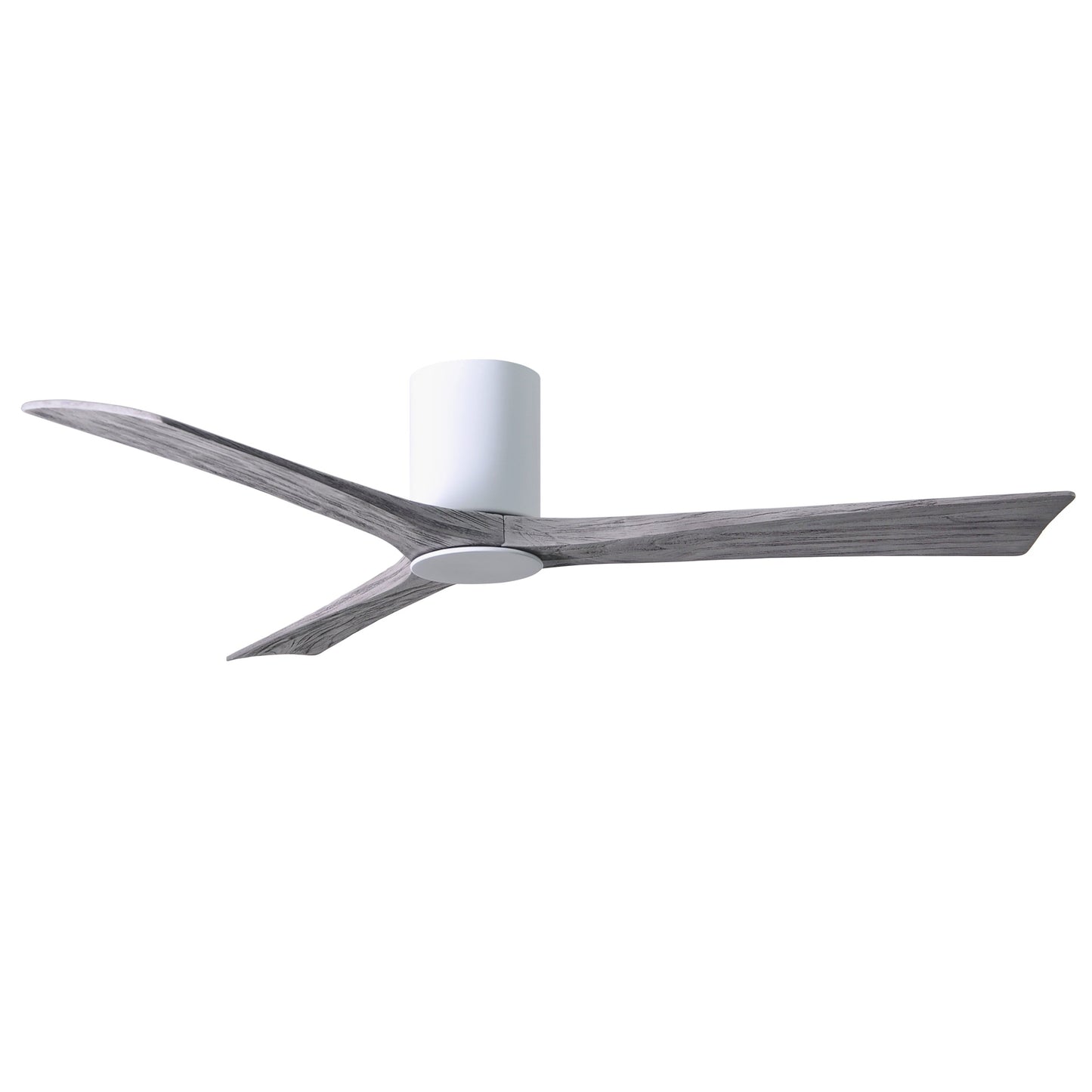 Matthews Fan Company Atlas Irene-3HLK 60" Gloss White Ceiling Fan With Solid Wood Blade In Barnwood Tone Finish