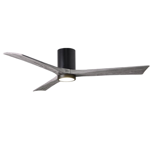 Matthews Fan Company Atlas Irene-3HLK 60" Matte Black Ceiling Fan With Solid Wood Blade In Barnwood Tone Finish