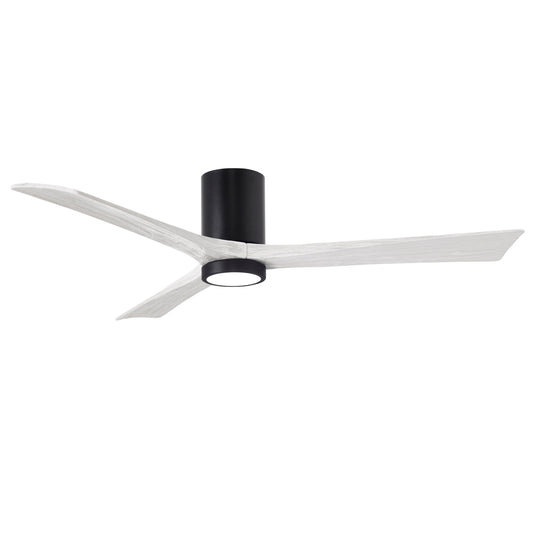 Matthews Fan Company Atlas Irene-3HLK 60" Matte Black Ceiling Fan With Solid Wood Blade In Matte White Finish