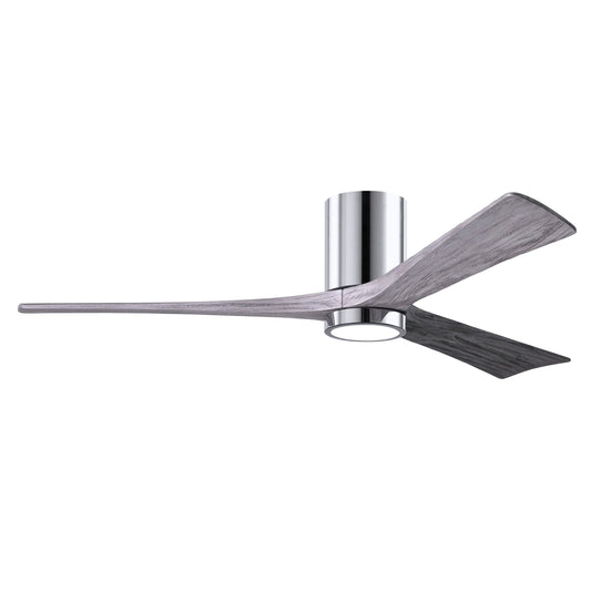 Matthews Fan Company Atlas Irene-3HLK 60" Polished Chrome Ceiling Fan With Solid Wood Blade In Barnwood Tone Finish