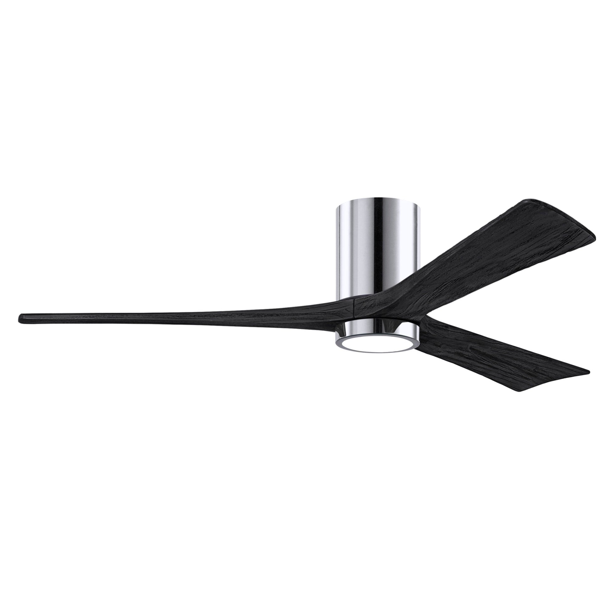 Matthews Fan Company Atlas Irene-3HLK 60" Polished Chrome Ceiling Fan With Solid Wood Blade In Matte Black Finish